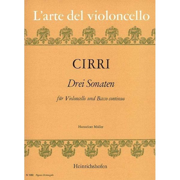 Heinrichshofen's Verlag Cirri Drei Sonaten Cello