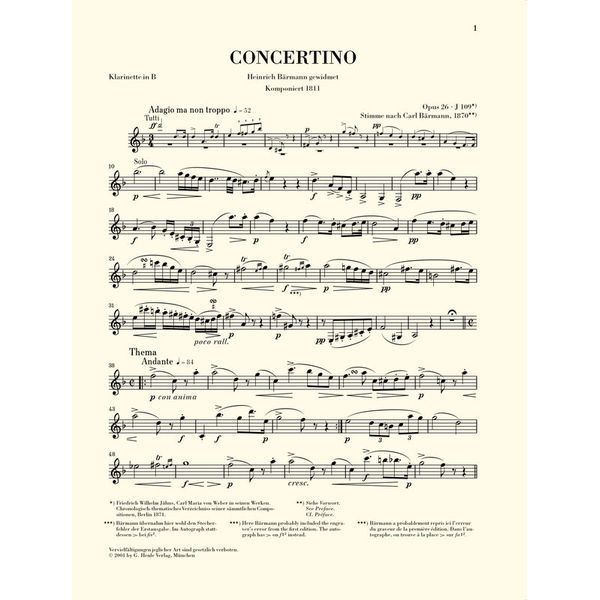 Henle Verlag Weber Concertino op.26