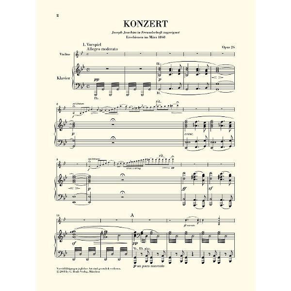 Henle Verlag Bruch Violinkonzert g-moll
