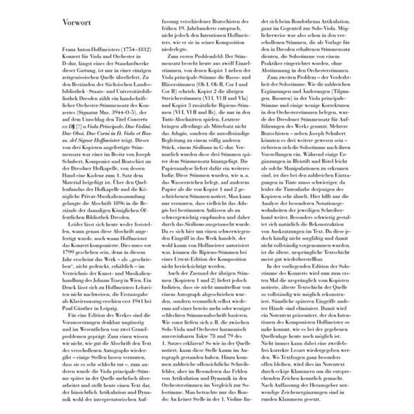 Henle Verlag Hoffmeister Violakonzert