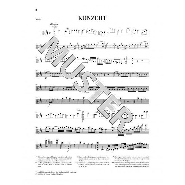 Henle Verlag Hoffmeister Violakonzert