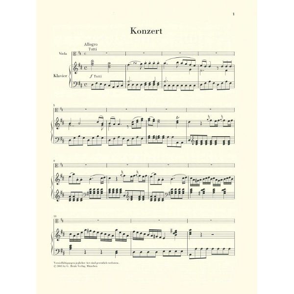 Henle Verlag Hoffmeister Violakonzert