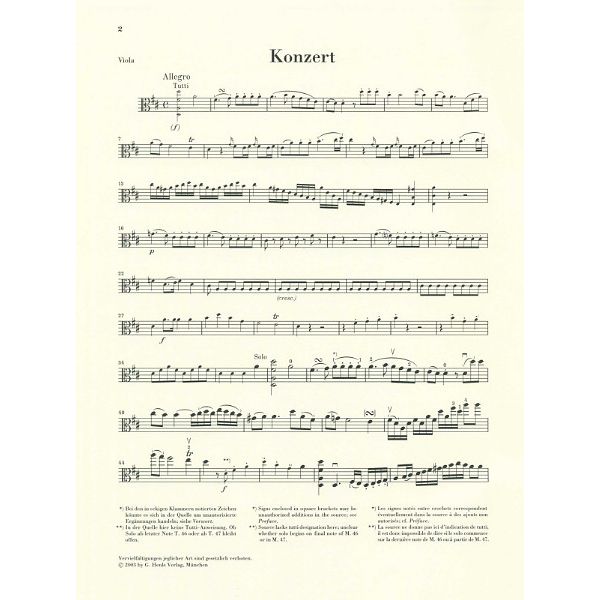 Henle Verlag Hoffmeister Violakonzert