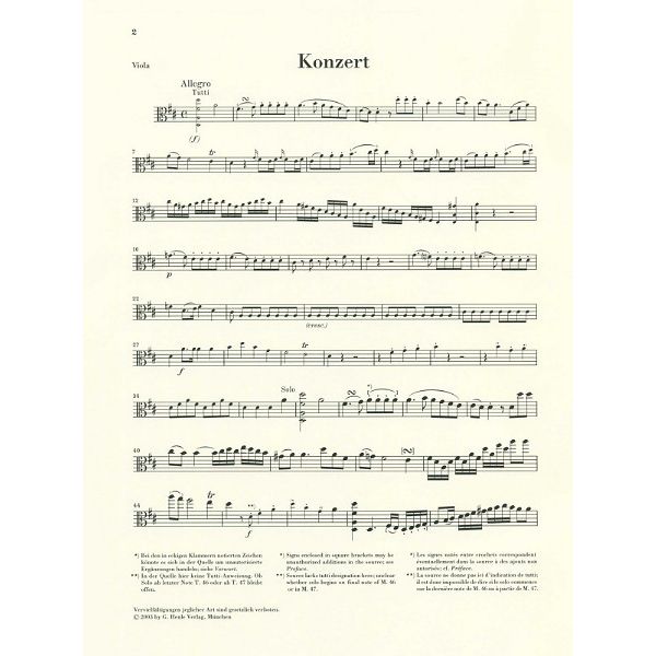 Henle Verlag Hoffmeister Violakonzert