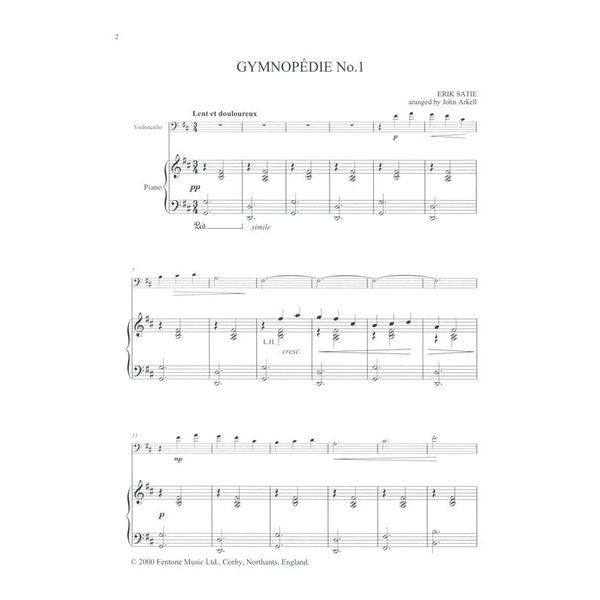 Fentone Music Satie Three Gymnopedies Cello