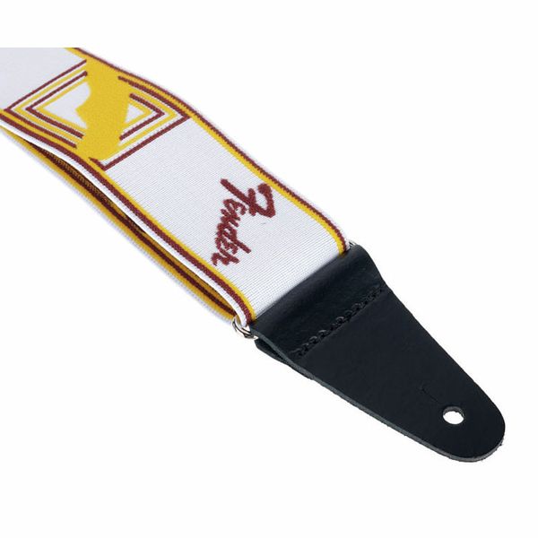 Fender WeighLess 2 Monogram Strap White/Brown/Yellow « Sangle guitare/basse