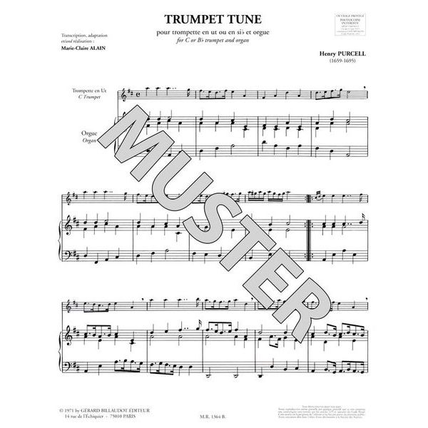 Editions Billaudot Purcell Trumpet Tune