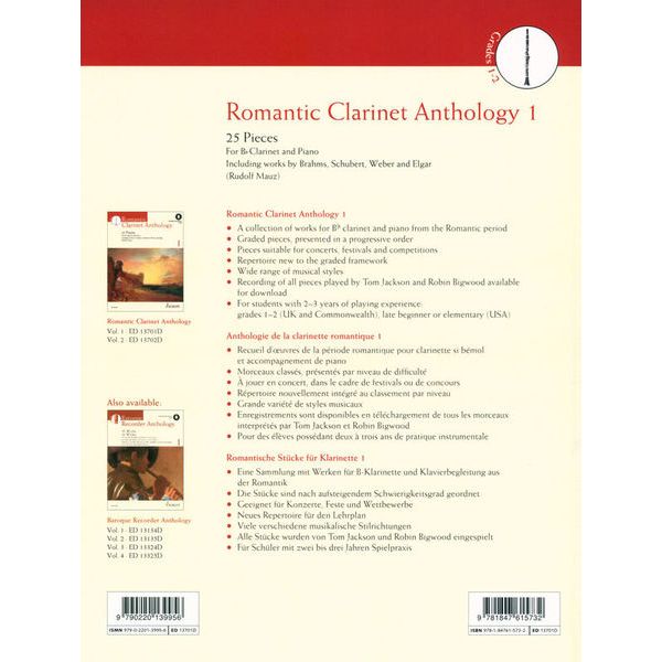 Schott Romantic Clarinet Anthology 1