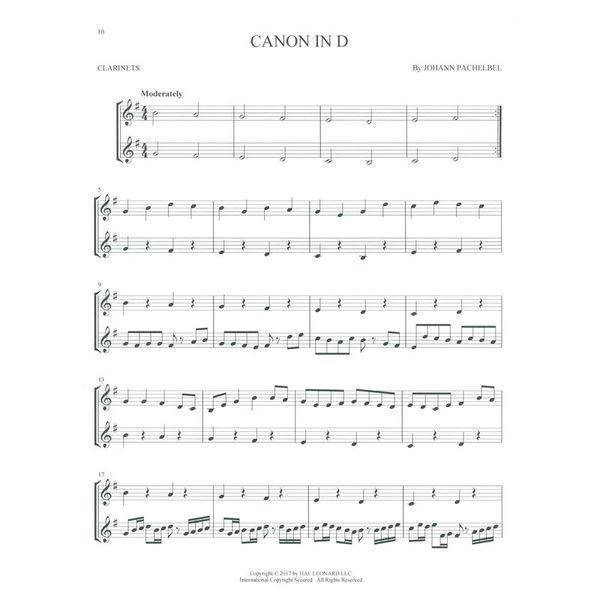 Hal Leonard Classical Themes Two Clarinets