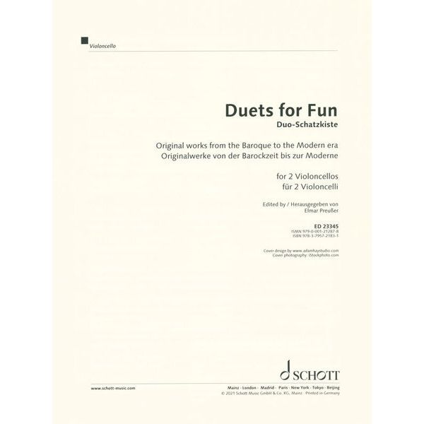 Schott Duets for Fun Cello