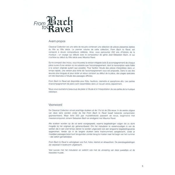 Fentone Music From Bach To Ravel Clarinet