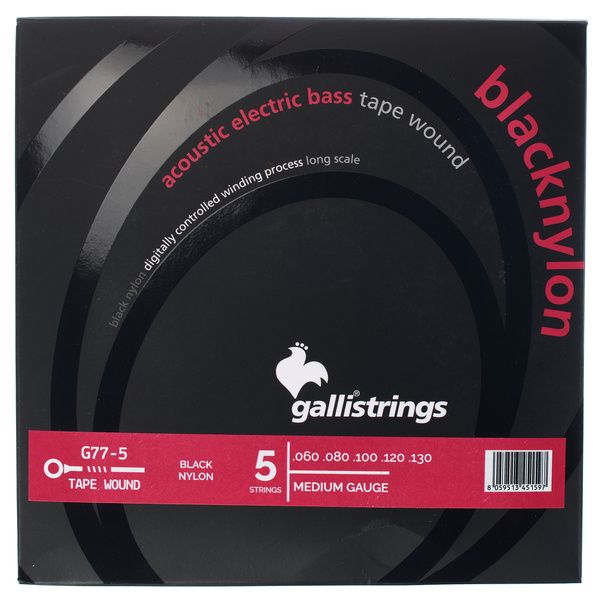 Galli Strings G77-5 Black Nylon Bass Strings