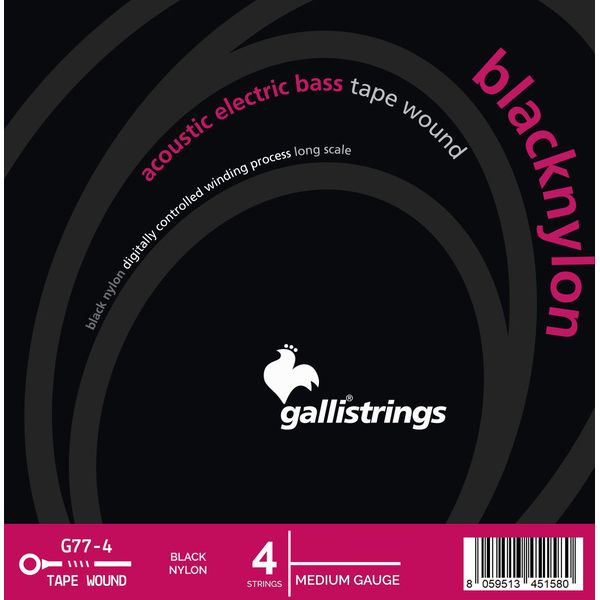 Galli Strings G77 Black Nylon Bass Strings