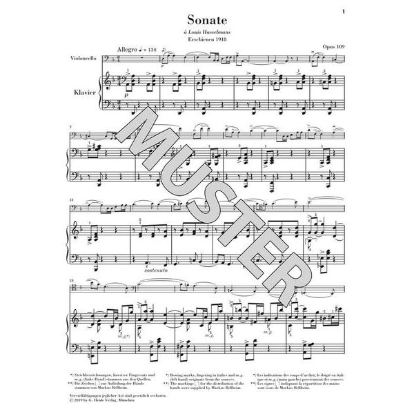 Henle Verlag Fauré Cellosonate Nr. 1