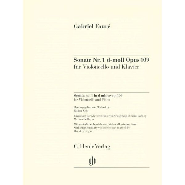 Henle Verlag Fauré Cellosonate Nr. 1