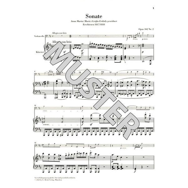 Henle Verlag Beethoven Sonate D-Dur Cello