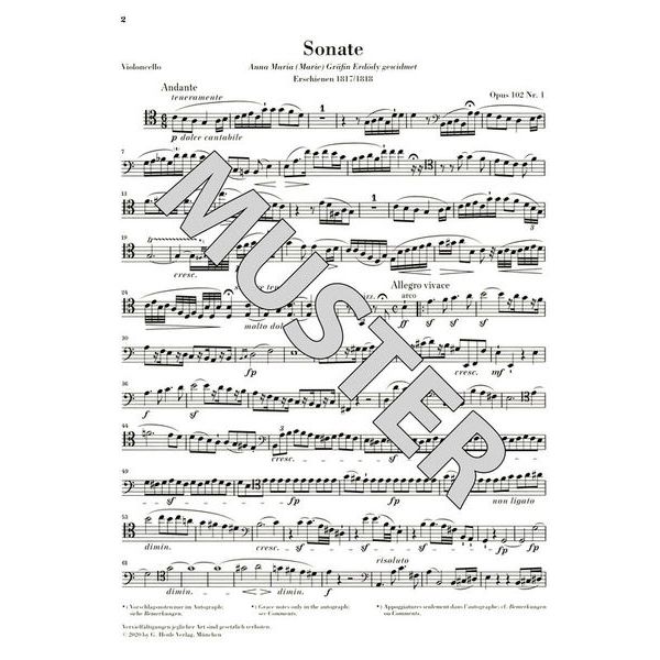 Henle Verlag Beethoven Sonate C-Dur Cello