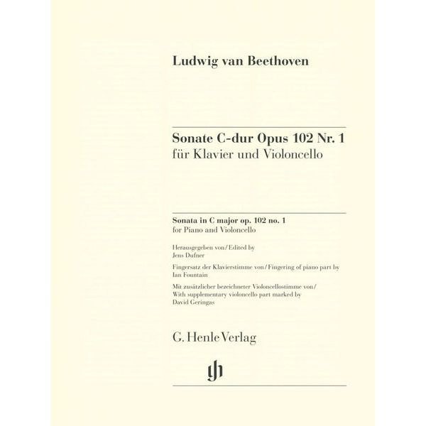 Henle Verlag Beethoven Sonate C-Dur Cello