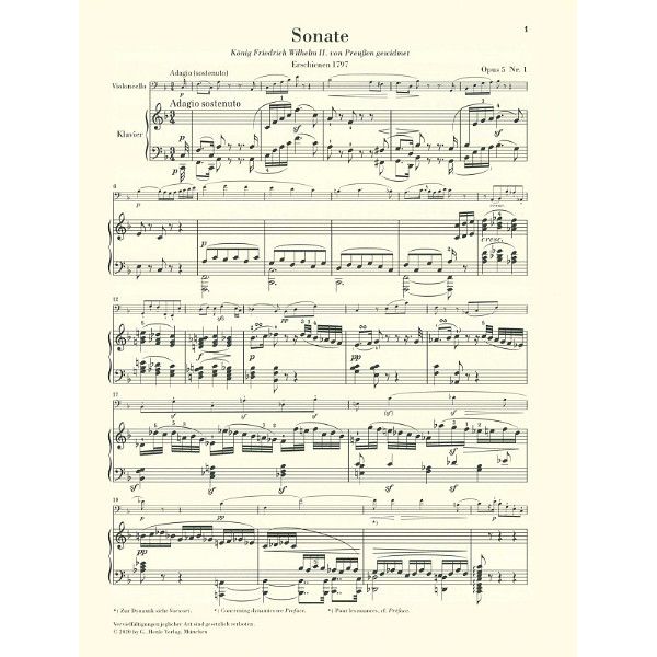 Henle Verlag Beethoven Sonate F-Dur Cello