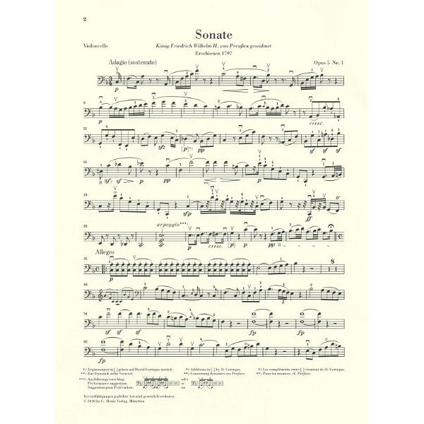 Henle Verlag Beethoven Sonate F-Dur Cello