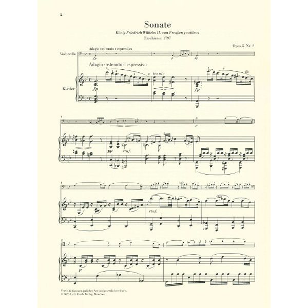 Henle Verlag Beethoven Sonate g-moll Cello