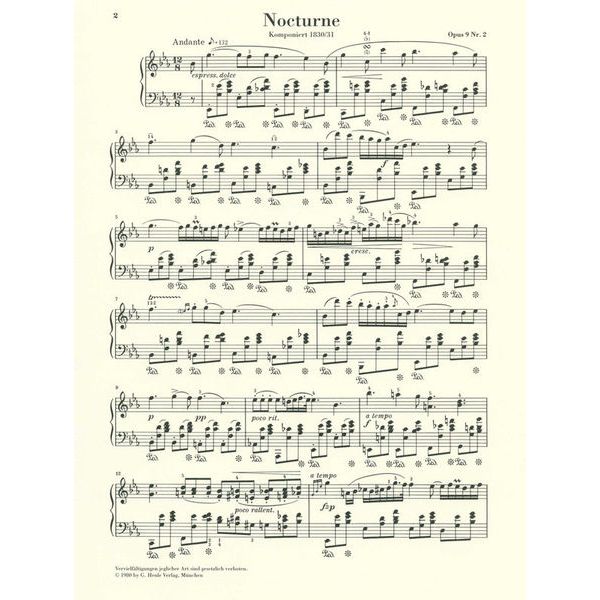 Henle Verlag Chopin Nocturne Es-Dur