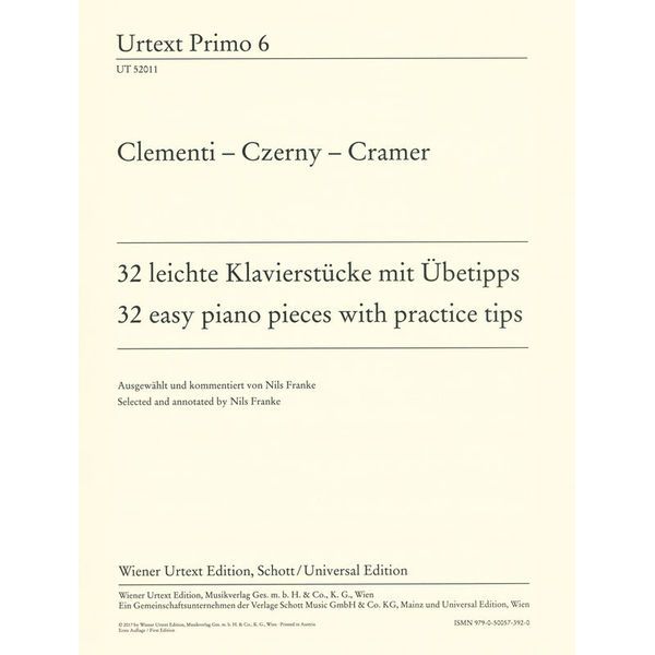 Wiener Urtext Edition Clementi – Czerny – Cramer