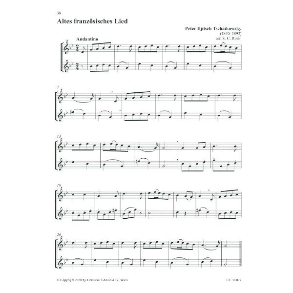 Universal Edition Lieblingsduette Recorder SA/ST