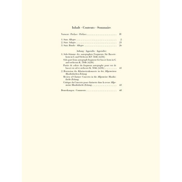Henle Verlag Mozart Klarinettenkonzert