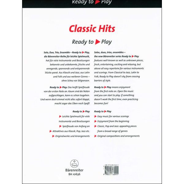 Bärenreiter Classic Hits For Two Clarinets
