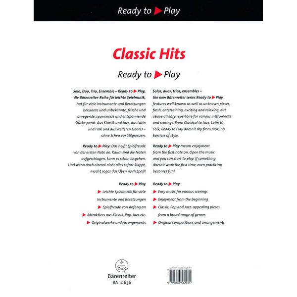 Bärenreiter Classic Hits For Two Clarinets