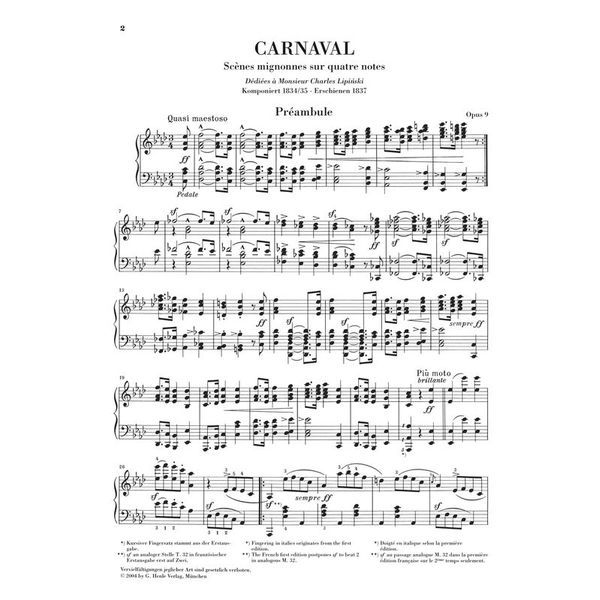 Henle Verlag Schumann Carnaval op. 9