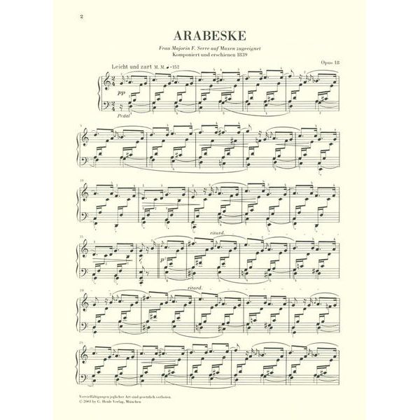 Henle Verlag Schumann Arabeske C-Dur