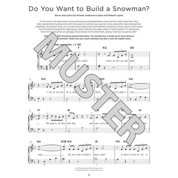 Hal Leonard Really Easy Piano Frozen Coll