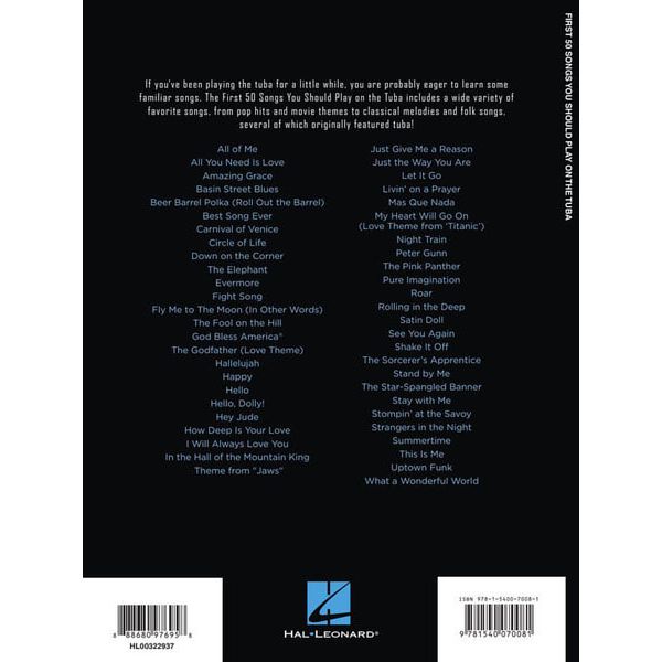 Hal Leonard 50 Songs You Should Tuba