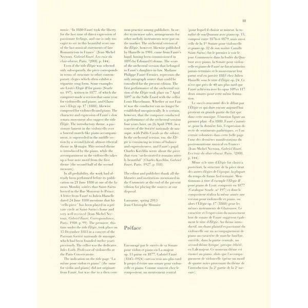 Henle Verlag Fauré Elégie op.24 Cello