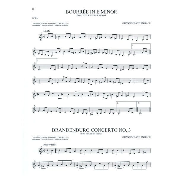 Hal Leonard 101 Classical Themes Horn