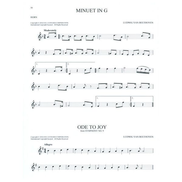 Hal Leonard 101 Classical Themes Horn