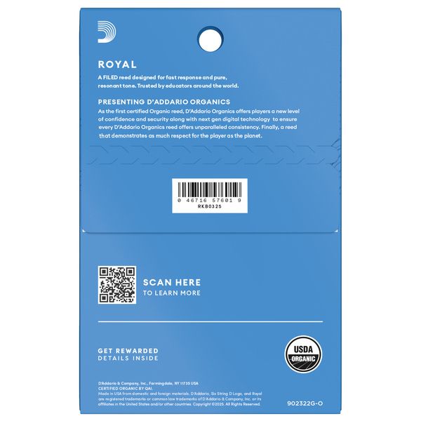DAddario Woodwinds Royal Tenor Sax 2.5 - 3-Pack