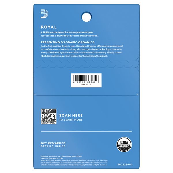 DAddario Woodwinds Royal Tenor Sax 3.0 - 3-Pack