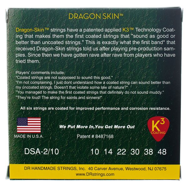 DR Strings Dragon Skin DSA-2/10 2-Pack