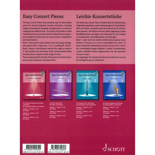 Schott Easy Concert Pieces Recorder 1