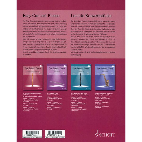 Schott Easy Concert Pieces Recorder 1