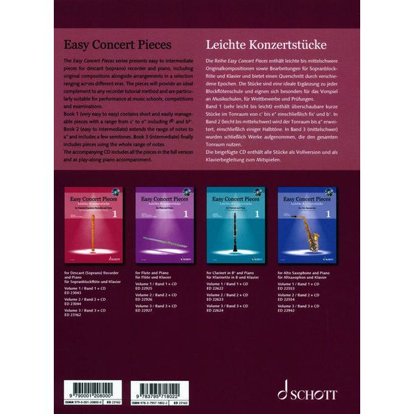 Schott Easy Concert Pieces Recorder 3
