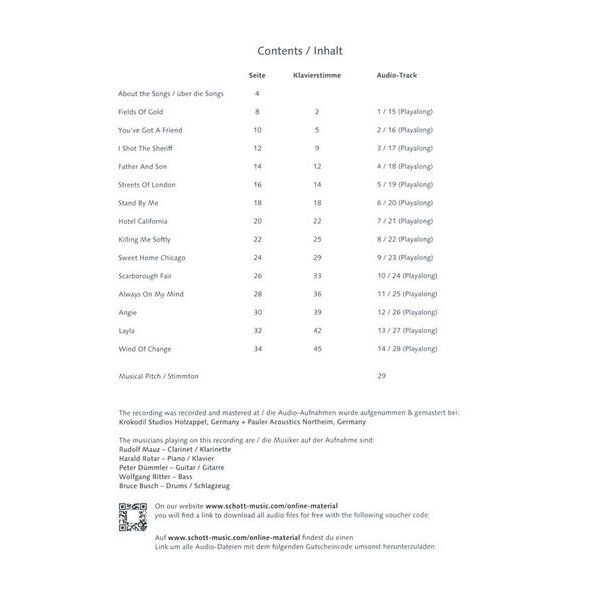 Schott Classic Pop Ballads Clarinet