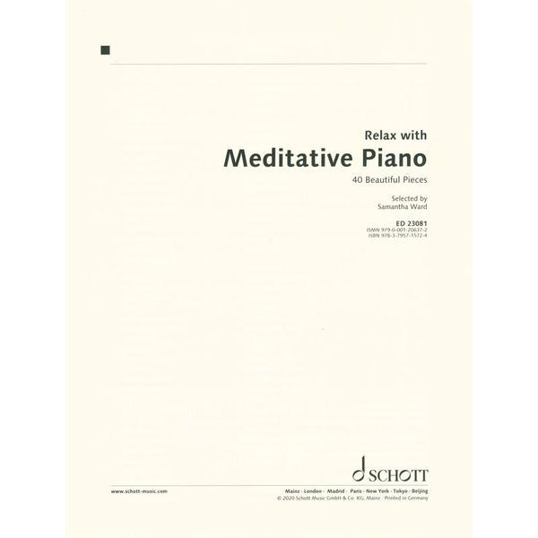 Schott Relax Meditative Piano