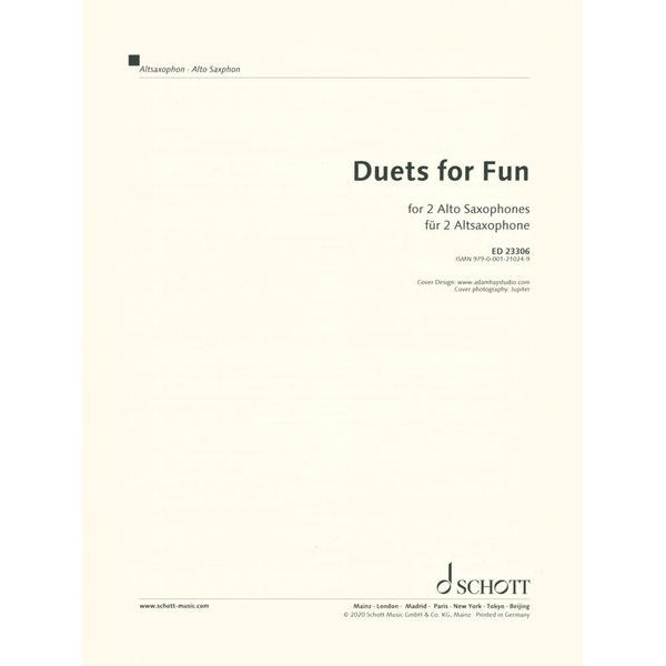 Schott Duets for Fun Alto Saxophone