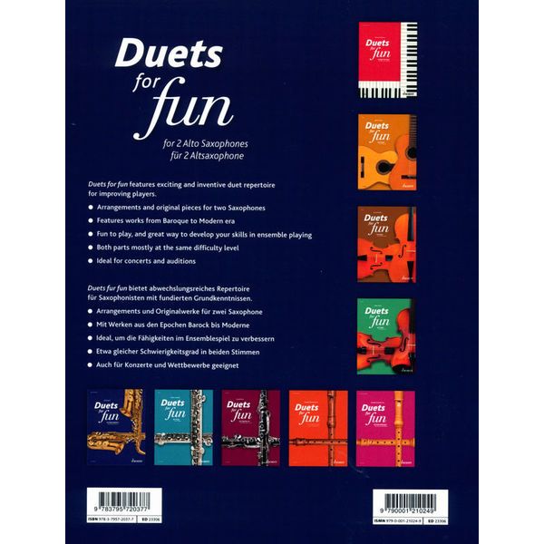 Schott Duets for Fun Alto Saxophone