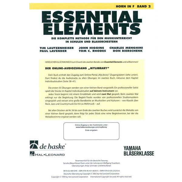 De Haske Essential Elements Horn 2