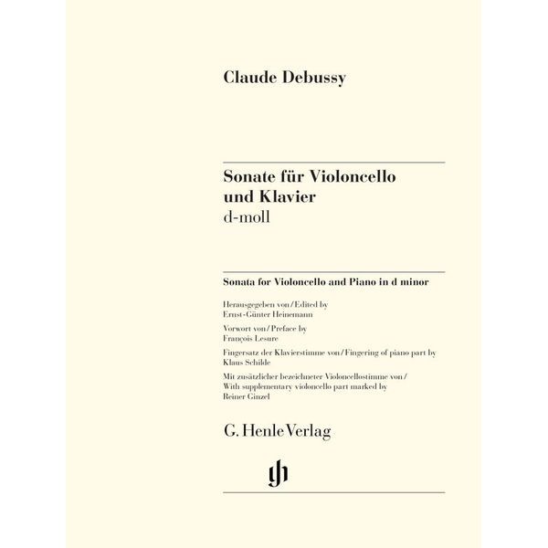 Henle Verlag Debussy Cellosonate d-moll